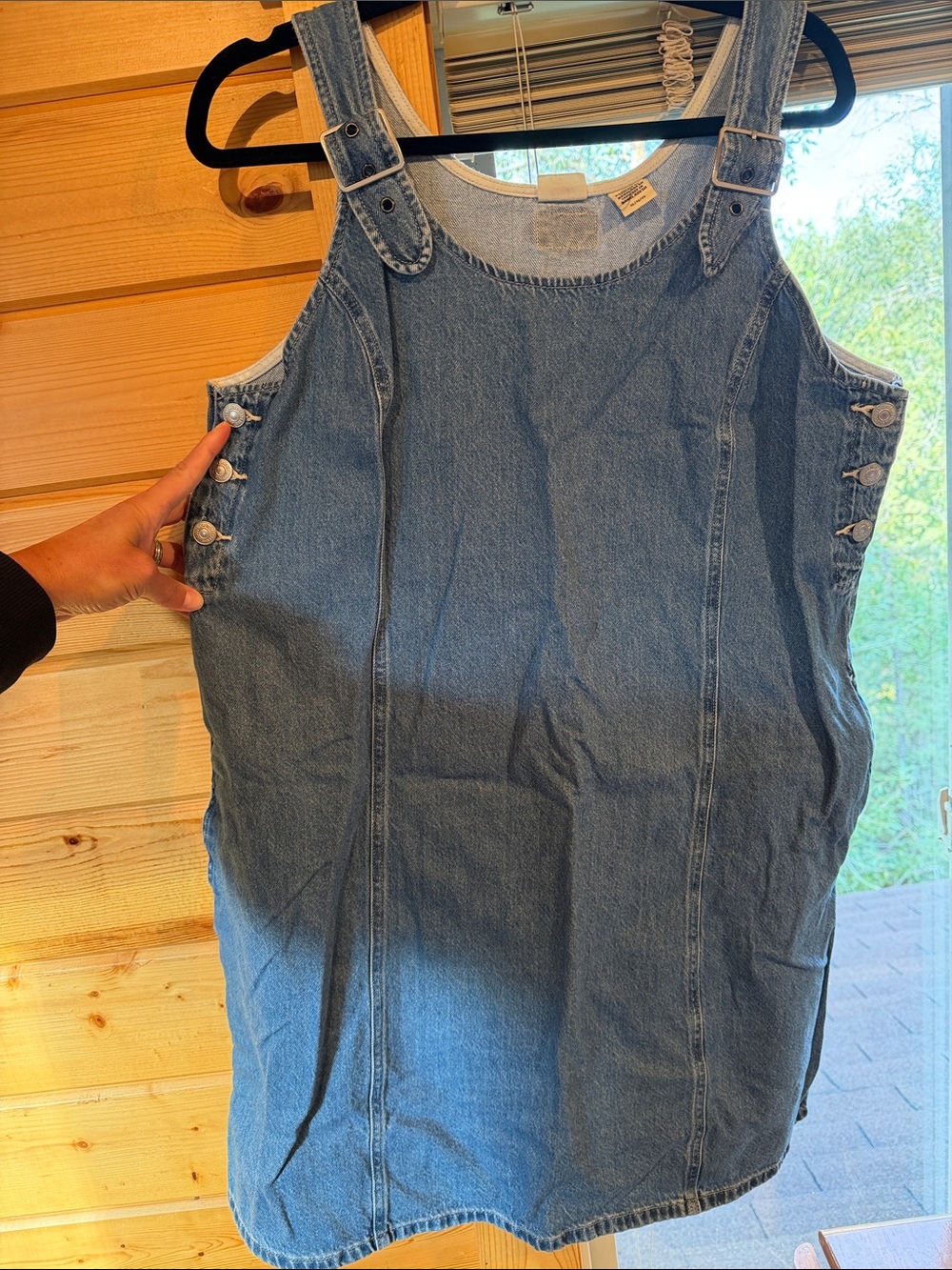 Levi's Blue Denim Overall Dress with Side Buttons